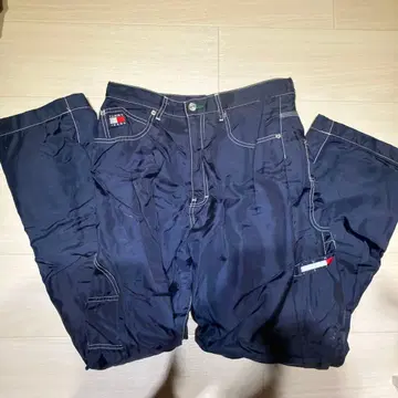 레어 90s TOMMY JEANS 네이비 나일론 팬츠