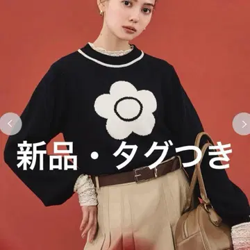 릴리 브라운 MARY QUANT 마리콴트 자카드 콜라보 니트