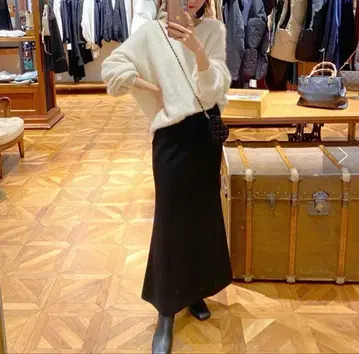 컷 조젯 머메이드 스커트