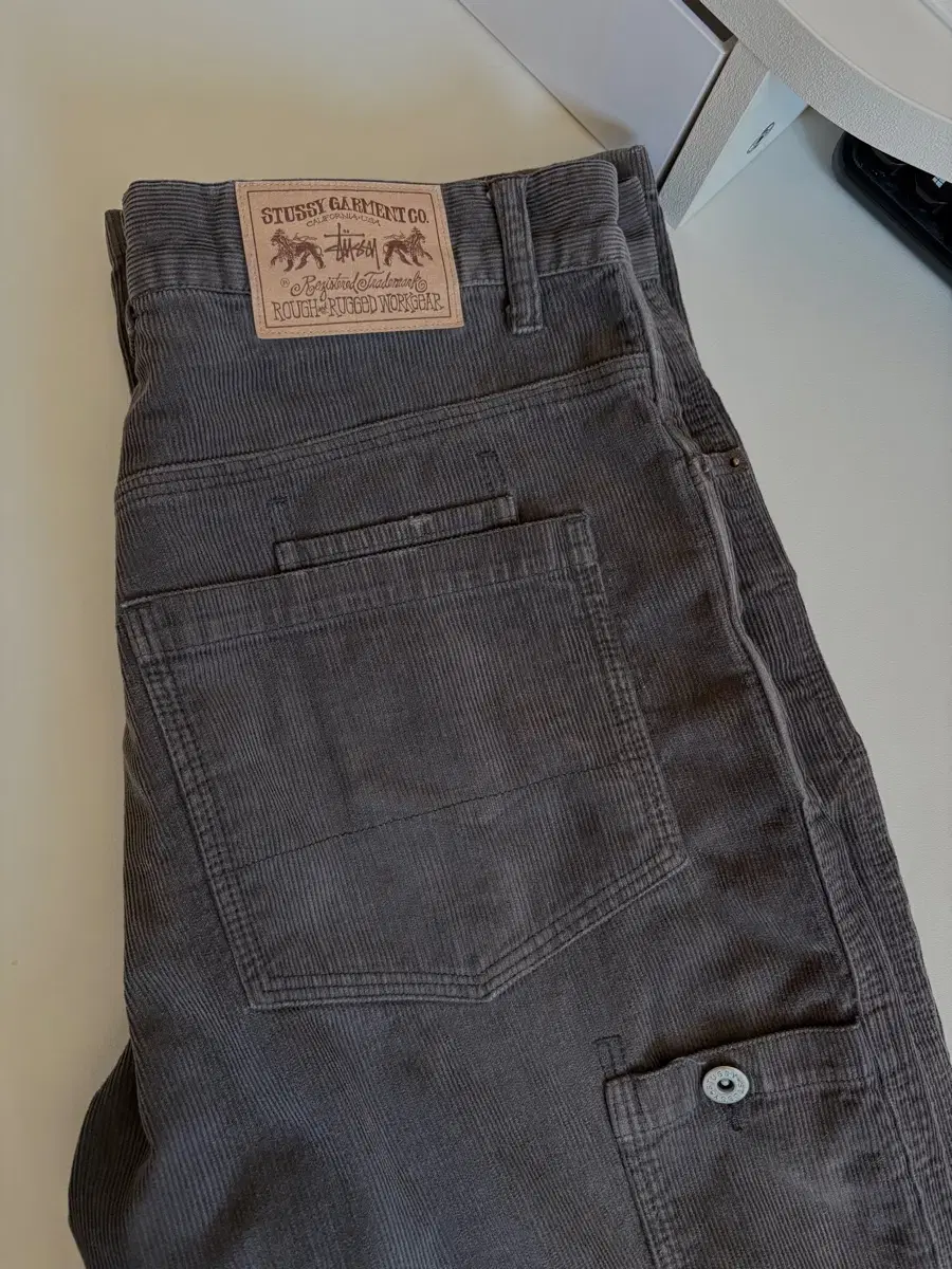 Old Stussy Pants Carpenter Grey Corduroy Size 32