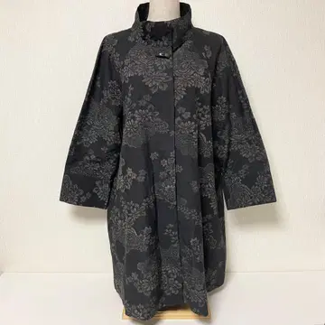 후쿠사 FUKUSA 실크 꽃무늬 튜닉 원피스 스탠드 카라