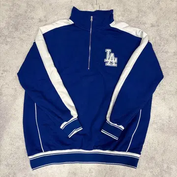 LEPSIM 다저스 LA 로고 하프 지퍼 맨투맨 블루