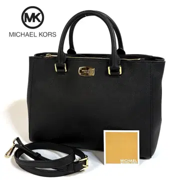 [새상품급] 마이클코어스 가죽 핸드백 블랙 골드 금장 장식 카드 포함