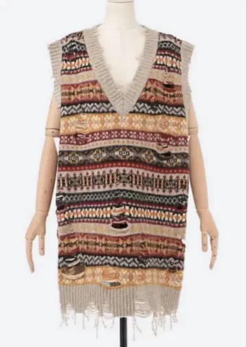 doublet 오버사이즈 페어아일 니트 베스트