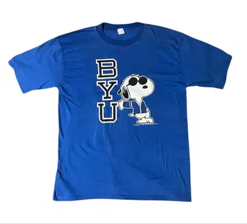 ARTEX 스누피 BYU 티셔츠 파랑 70s~80s XL 사이즈