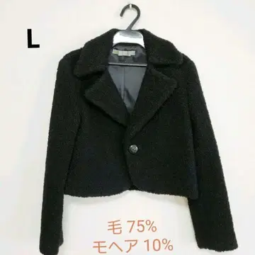 보송보송 숏 기장 자켓 L 블랙