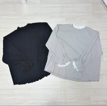 빅 사이즈 [ 해피 마릴린 ] 레이어드 레이스 프티 하이넥