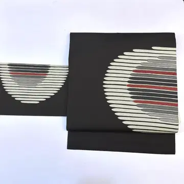 나고야 오비 블랙 시오제 수제 염색 중고 so192