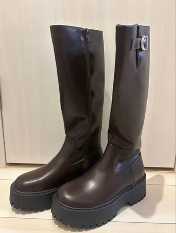 롱 부츠 브라운 통굽