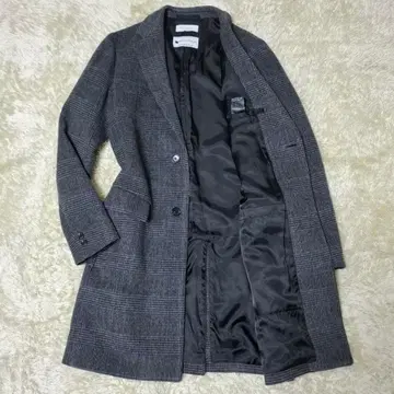 유나이티드 애로우즈 체스터 코트 슈퍼 120's 그레이 L 울 혼방