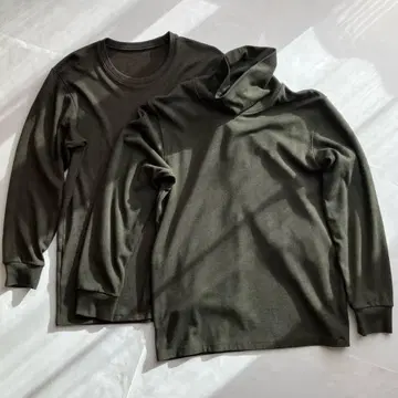 UNIQLO 남성용 히트텍 울트라 웜 크루넥 터틀 2개 세트 그린 계열