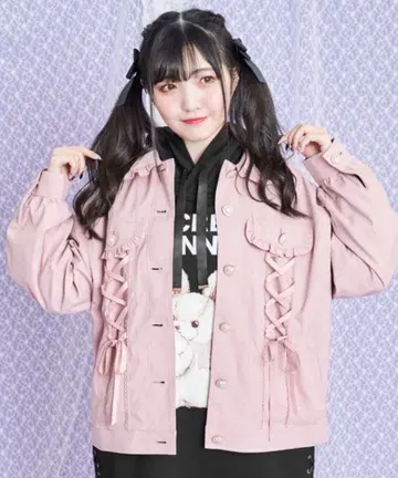 허니시나몬 사이드 레이스업 프릴 블루종