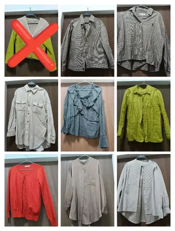 긴팔 셔츠 세트 (다색)