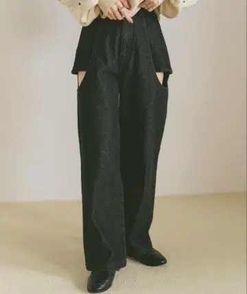 사이드 컷 아웃 데님 / 레이어드 팬츠