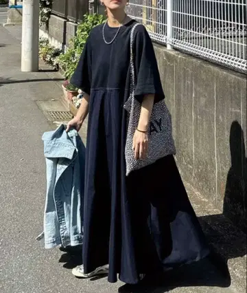 [택 포함] CORNERS by KR / 반팔 맨투맨 도킹 원피스