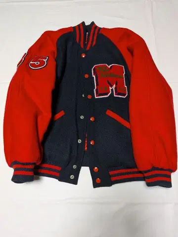 MIKI HOUSE 바시티 자켓 MENS'S 빨간색/네이비