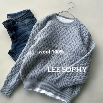 타카시마야 구매 LEE SOPHY 울 100% 피셔맨 크루넥 니트