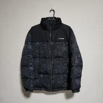 subciety 다운 자켓 페이즐리 무늬 반다나 패턴 L 오버 사이즈