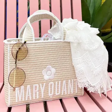 LILY BROWN MARY QUANT 마리콴트 주트 로고 토트