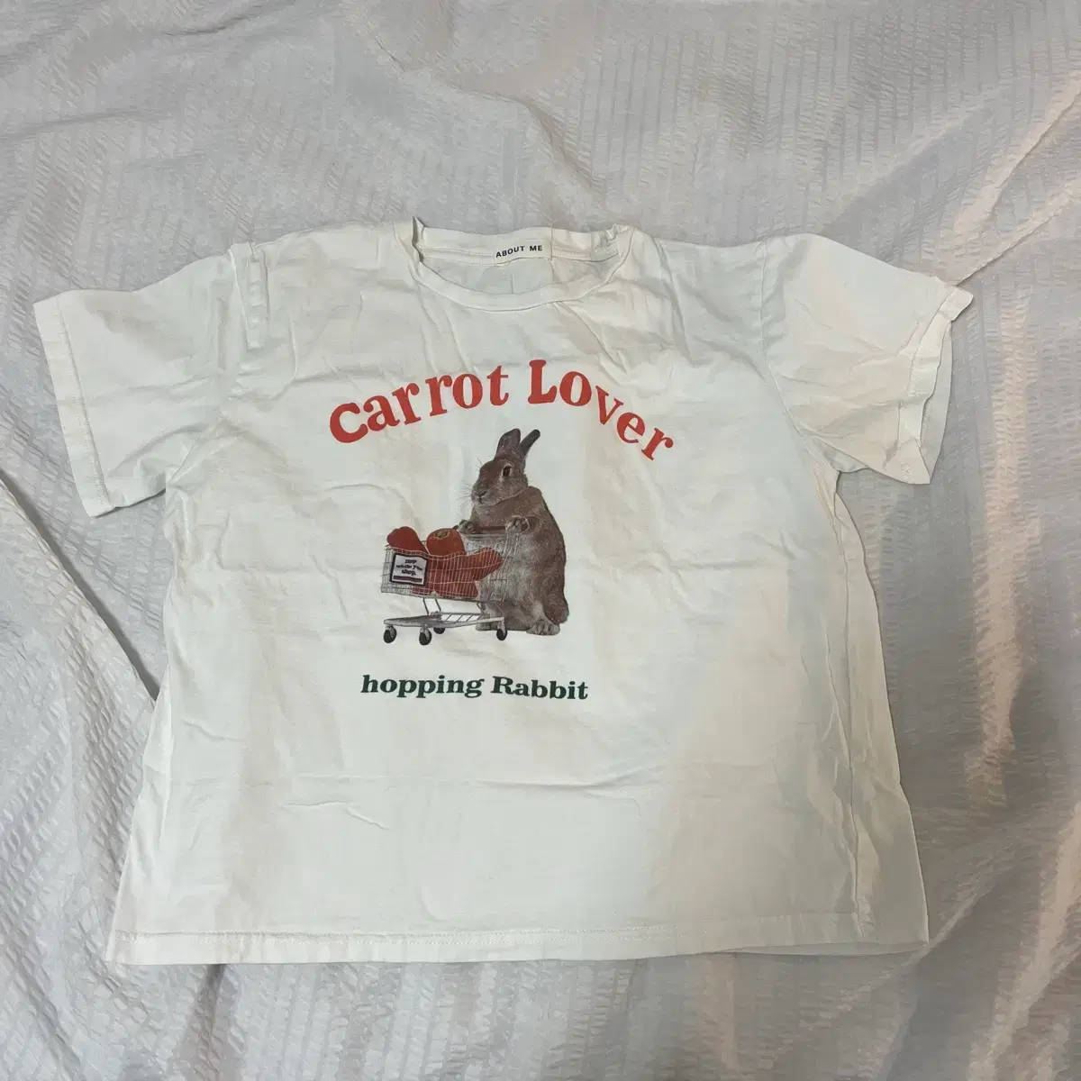 ABOUT ME Rabbit Printing Short-Sleeved T-shirt