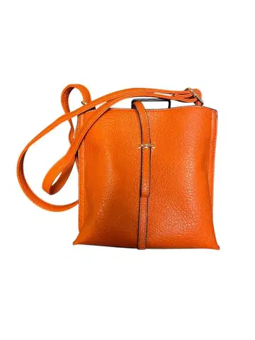 오렌지 가죽 숄더백