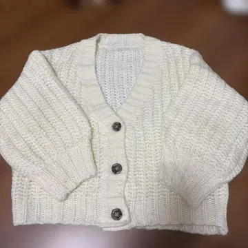 아이보리 니트 가디건 긴팔