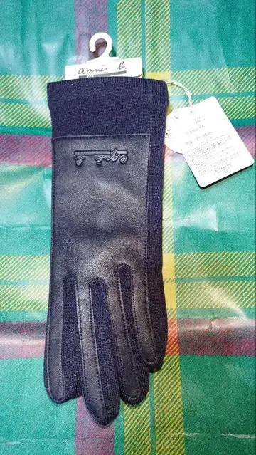 에네스베 네이비 장갑 터치 패널 가죽 저리 콤비