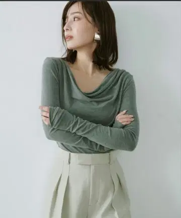 (미사용) anuans 개더 드레이프 컷 상의