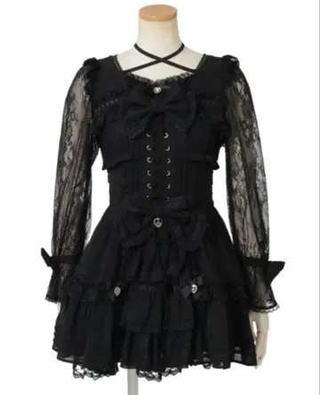 LIZLISA 프론트 티어드 쉬폰 원피스 리즈리사