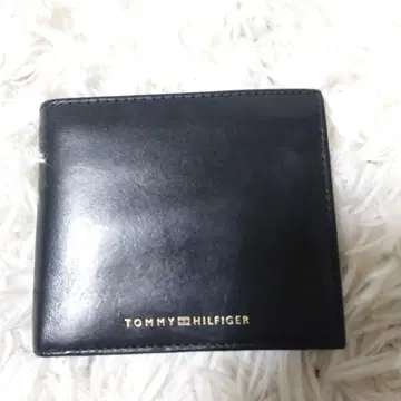 타미힐피거 남성용 접이식 지갑 천연 가죽 블랙