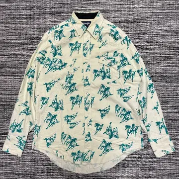 WRANGLER 70~80s 올 패턴 긴팔 웨스턴 셔츠 옷깃심 부착 말