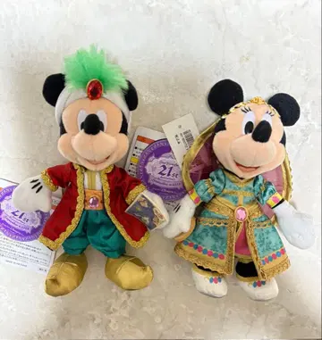 디즈니씨 21주년 인형 배지 미키 미니 2체 세트 새상품