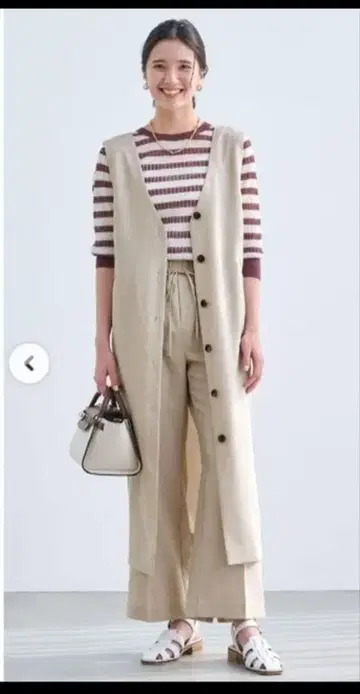 그린 레이블 릴랙싱 슬라브 옥스 오버롤 스커트 베스트