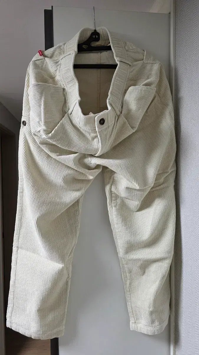 Ivory Corduroy Wide Pants