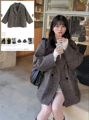 새상품 GRL 글렌체크 트위드 자켓[at2131] 브라운 F