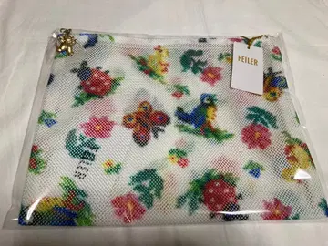 [ 새상품 ] FEILER 페이러 하이디 D 고리 메쉬 파우치 화이트