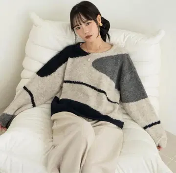 hinari 마블 니트 풀오버