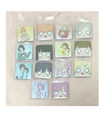 세가 럭키 쿠지 러브 라이브 E상 스퀘어 캔뱃지 세트 7종 세미 컴프