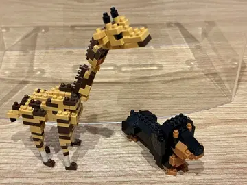 나노블록 미니어처 닥스훈트 기린 2종 세트