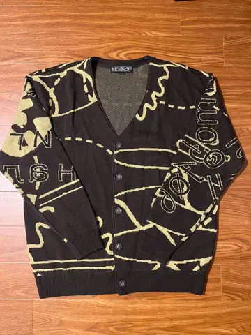 BAL 오리지널 자카드 가디건 올 패턴 V넥 발