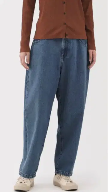 새상품급 무인양품 배럴 팬츠 M 사이즈 라이트 블루