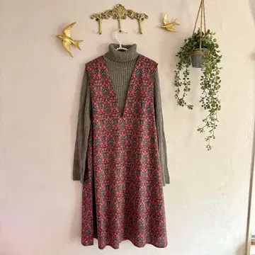 SALE 리버티 타나론 내로우 오버롤 스커트 원피스 바인시프