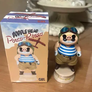 지브리 GBL 붉은 돼지 버블헤드 포르코 미니 피규어