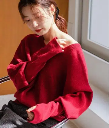 kastane 멜란지 롱 리브 니트