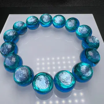 코우리 블루 14mm 팔찌 축광 반딧불이 유리 잠자리 구슬