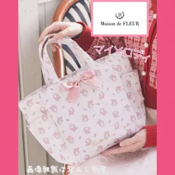 새상품 메종 드 플뢰르 산리오 마이멜로디 사이드 포켓 토트백