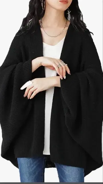 금일 한정 SALEantiqua 돌먼 니트 가디건 블랙