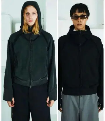 STRONG 005 BROKEN HOODIE (BLACK GREY) S