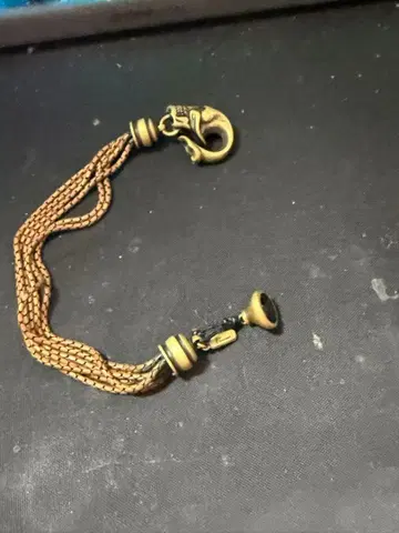 아쿠아 실버 스컬 디자인 스톤 팔찌