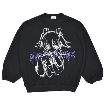 VOLCAN&APHRODITE 러프 스케치 GIRL 맨투맨 블랙 L